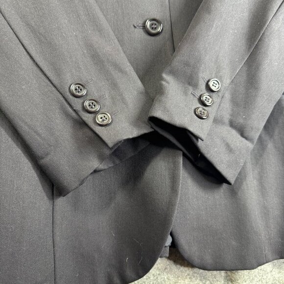 Vintage Marks & Spencer St. Michael 100% Wool Blazer Jacket Dark Navy US 12 - Picture 4 of 14